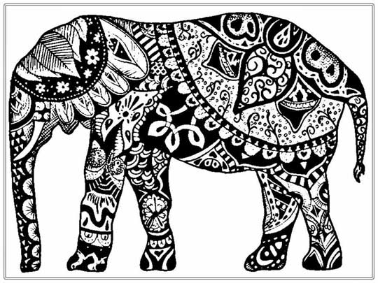 Adult-Coloring-Pages-Free-African-Elephant-www.RealisticColoringPages